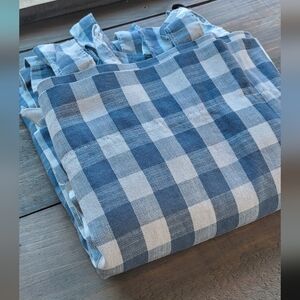 Louis Hornick Top Tab Country Gingham Farmhouse Cotton Curtains